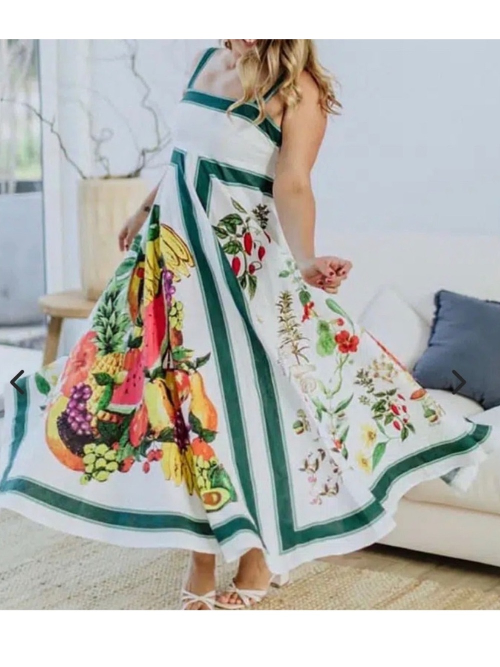 Alemais Frutta midi linen sun dress 100% linen